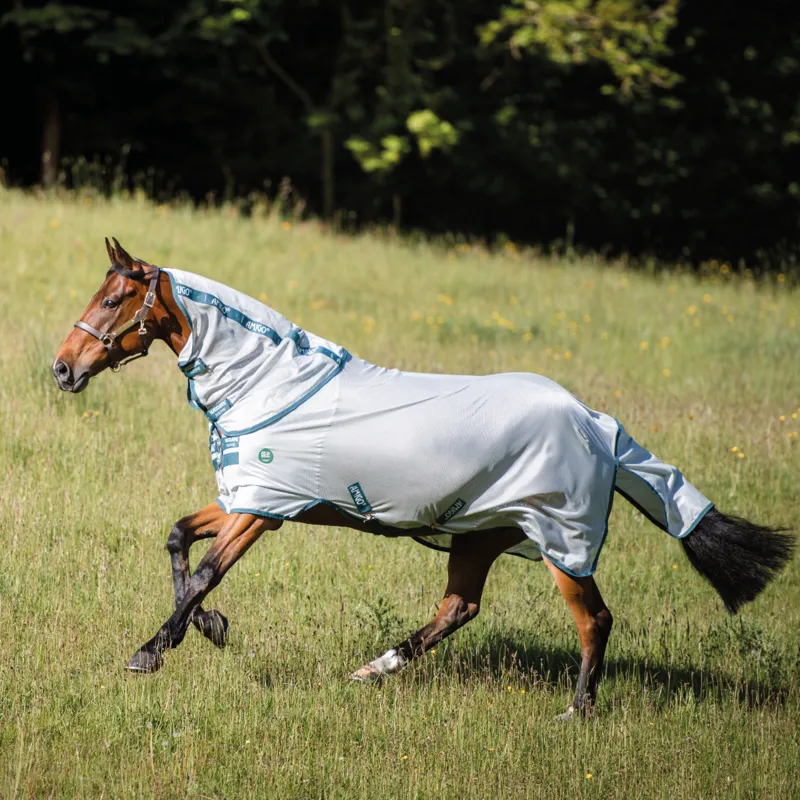 Horseware Amigo Bug Rug Fly Sheet - Silver/Teal-1